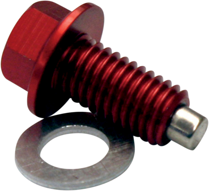 Moose Racing Magnetic Drain Plug - Red - Kawasaki Dp120