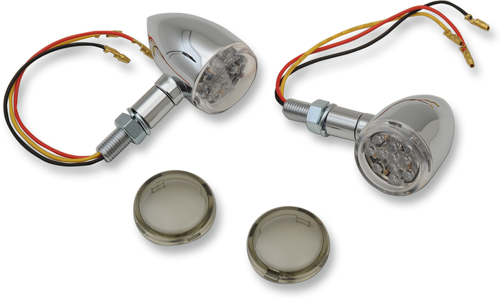 Drag Specialties Led Marker Lights - Chrome/Amber - Smoke Lens