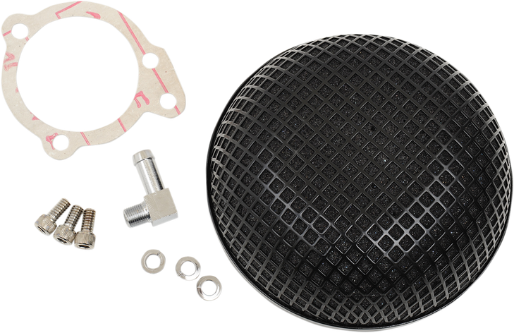 Drag Specialties "Bob" Retro-Style Air Cleaner Kit - Black