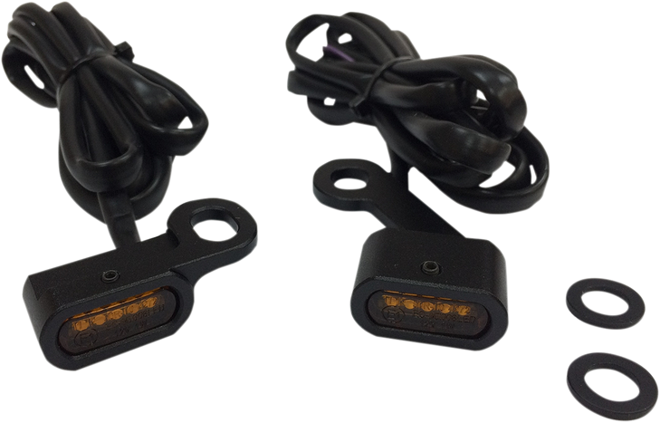 Drag Specialties Led Handlebar Marker Lights - Xl - Black/Amber