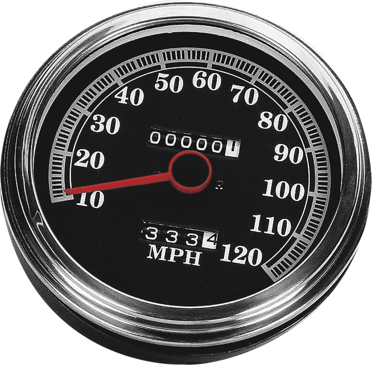 Drag Specialties 5" Mph Fl-Style 2:1 Speedometer - '89-'95 Black Face