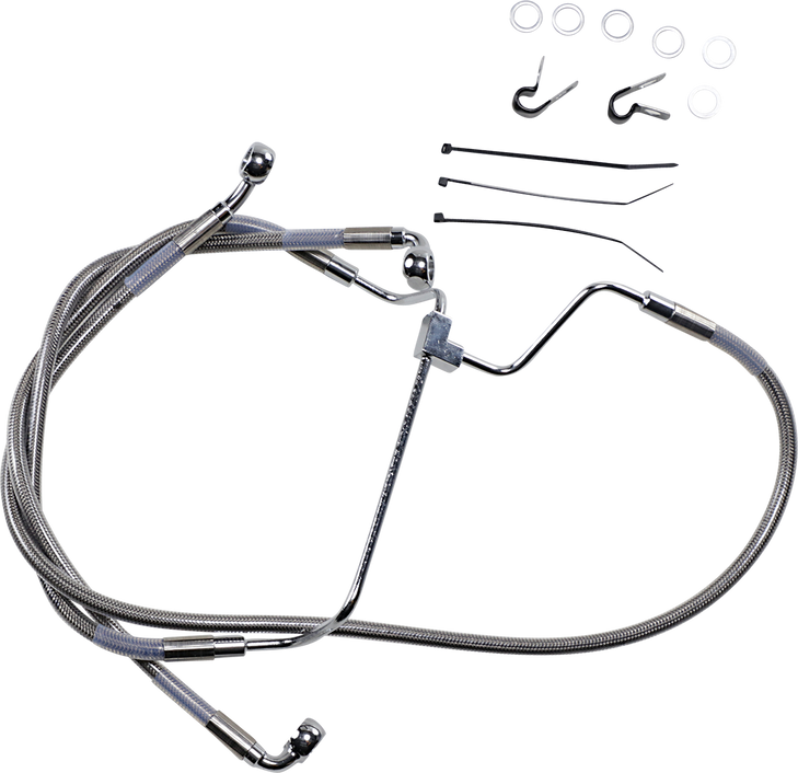 Drag Specialties Brake Line - +2" - Stainless Steel