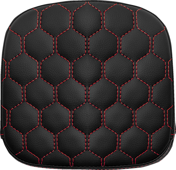 Sissy Bar Pad - Honeycomb - Red Stitching 040749Red