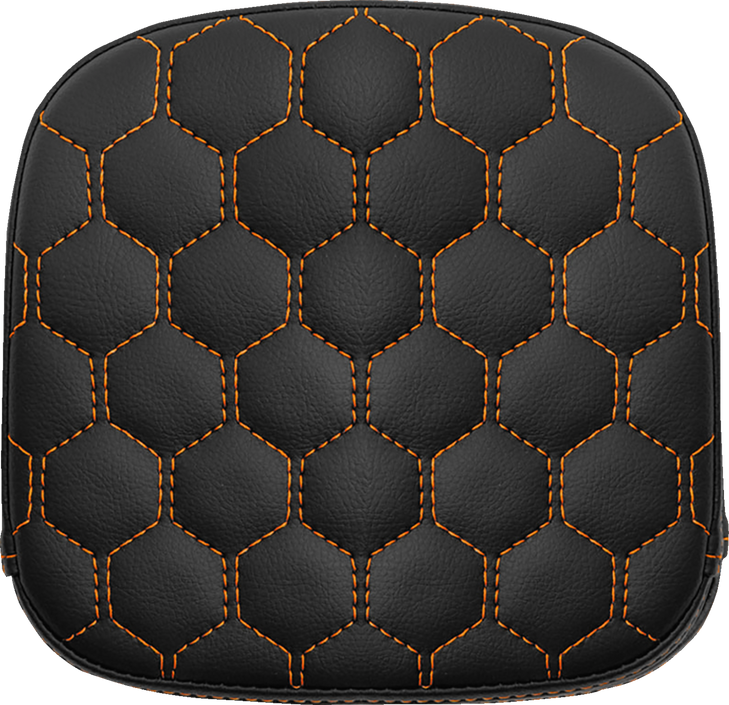 Sissy Bar Pad - Honeycomb - Orange Stitching 040749Ora