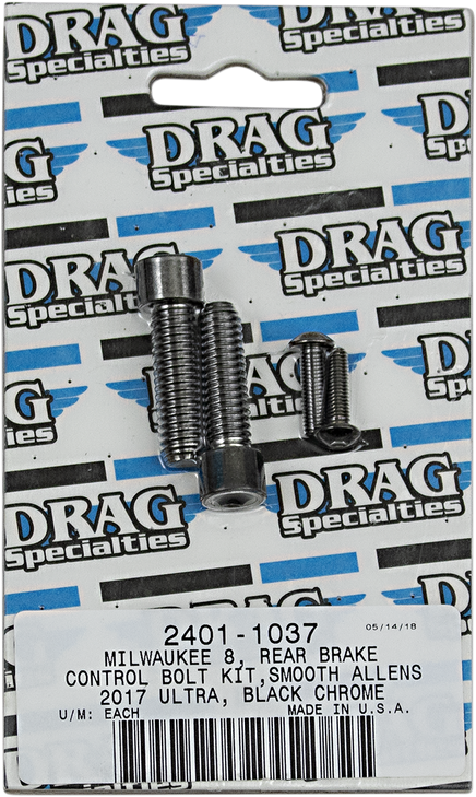 Drag Specialties Bolt Kit - Break - Rear - Black/Chrome - Smooth - M8
