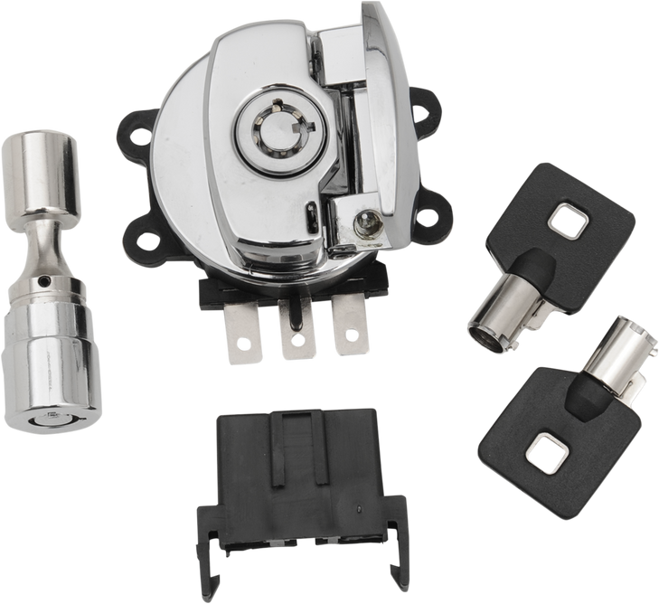 Drag Specialties Side Hinge Ignition Switch With Fork Lock - Chrome