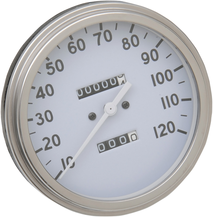 Drag Specialties 5" Mph Fl-Style 2:1 Speedometer - '36-'40 White Face