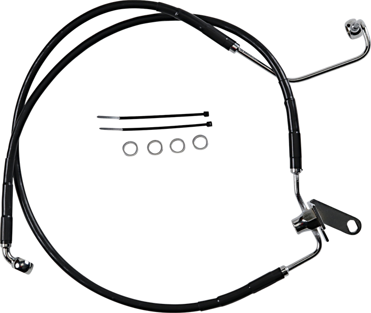 Drag Specialties Brake Line - Front - Black - +2" - Softail '04-'06