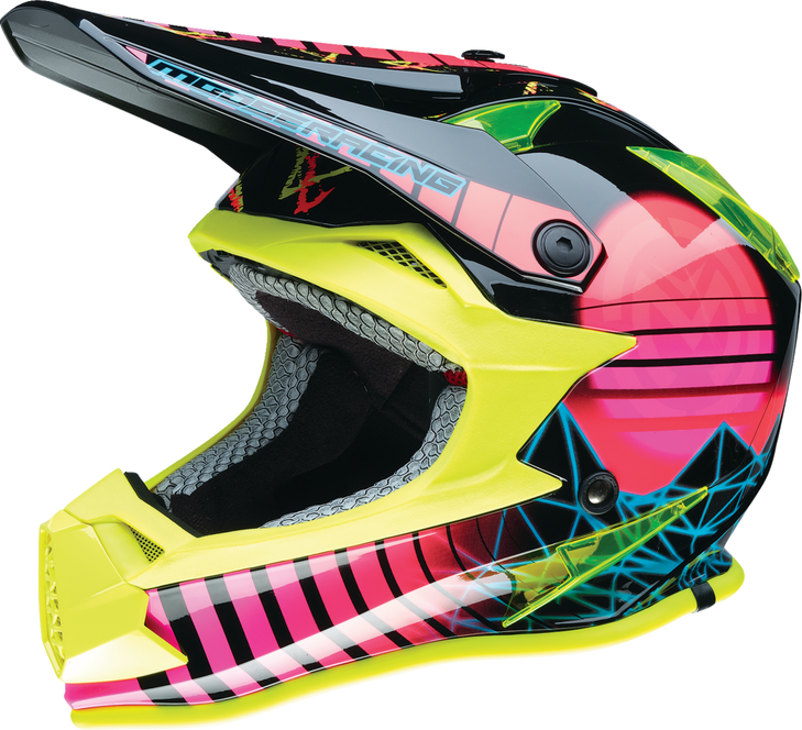 Moose Racing Youth F.I. Helmet - Vaporwave - Mips - Black/Pink/Yellow - Large 0111-1616