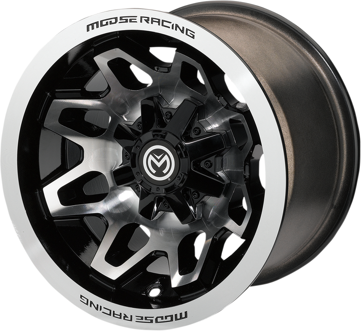 Moose Utility Wheel - 416X - Rear - Machined Black - 12X8 - 4/110 - 4+4 416M128110Gbmf4