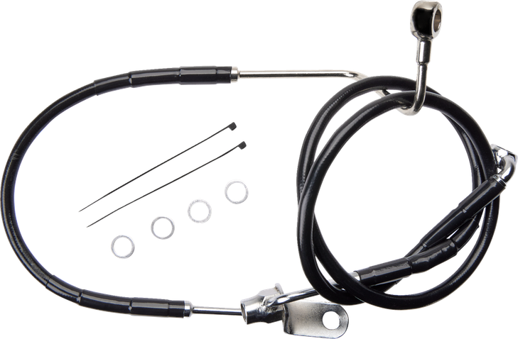Drag Specialties Brake Line - Rear - Non-Abs - Black