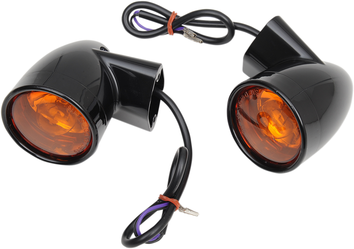 Drag Specialties Rear Bullet Turn Signal Lights Flt - Black