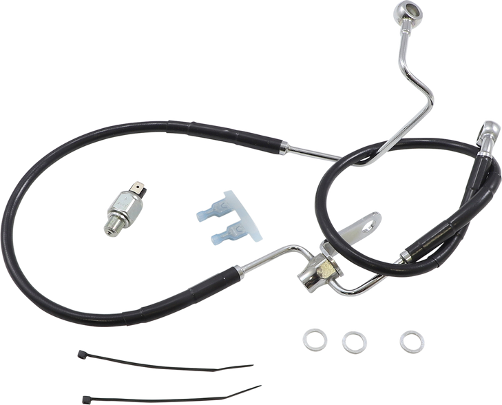 Drag Specialties Brake Line - Rear - Black - +3" Abs