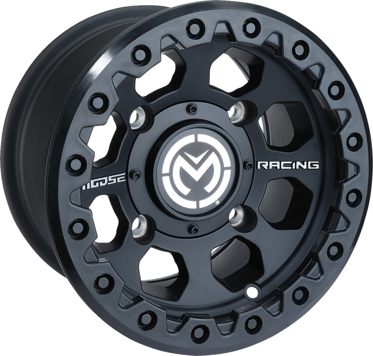 Moose Utility Wheel - 23X - Front - Black - 12X7 - 4/136 - 4+3 23Mo127136Sb4
