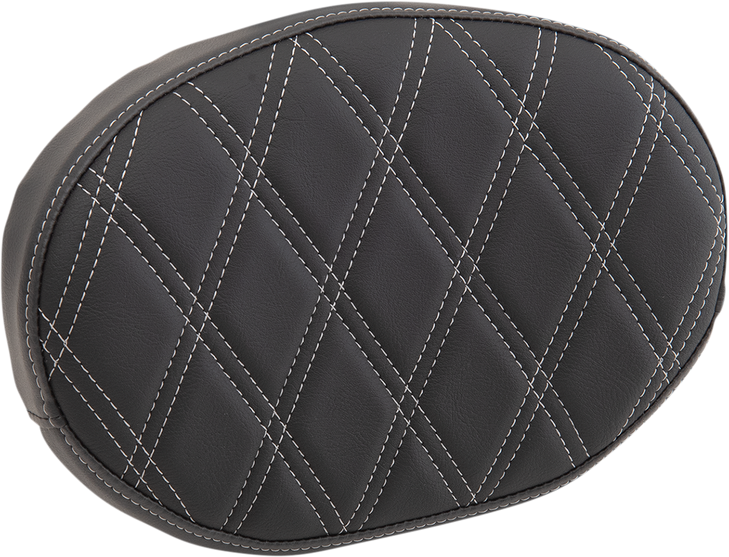 Drag Specialties Sissy Bar Pad - Double Diamond - Silver - Oval