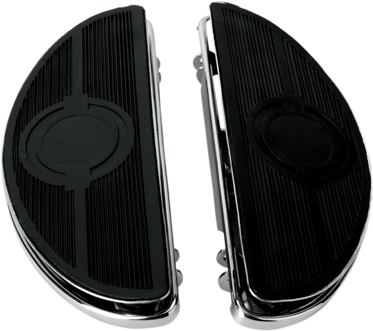 Drag Specialties Half-Moon Floorboard - W/ Vibration Inserts - Chrome - Fl
