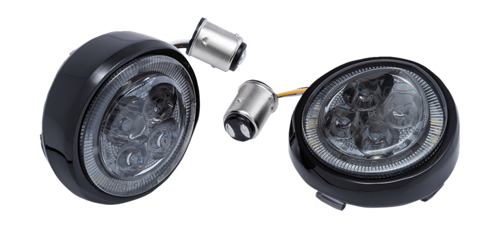 Ciro Turn Signal Insert - Amber/White Led - Smoke Lens - Black 45620
