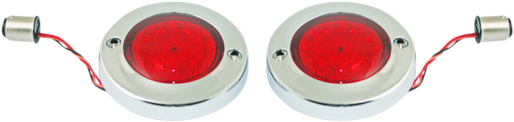 Custom Dynamics Led Flat Turn Signals - 1156 - Chrome - Red Lens Pb-Fb-R-1156Cr