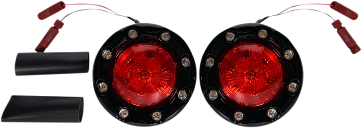Custom Dynamics Probeam Bullet Ringz Led Turn Signals - Black/Red Pb-Br-Rr-Ind-Br