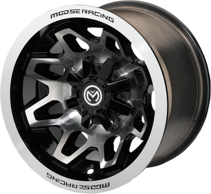 Moose Utility Wheel - 416X - Front/Rear - Machined Black - 14X8 - 4/156 - 4+4 416M148156Gbmf4
