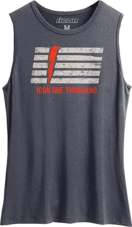 Icon Women'S Invasion Stripe Tank Top - Antique Denim - Xs