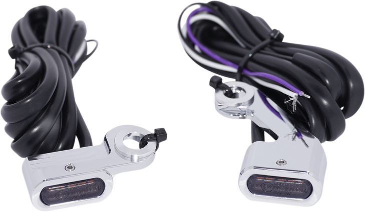 Drag Specialties Marker Lights - Amber/White - Smoke Lens - Chrome