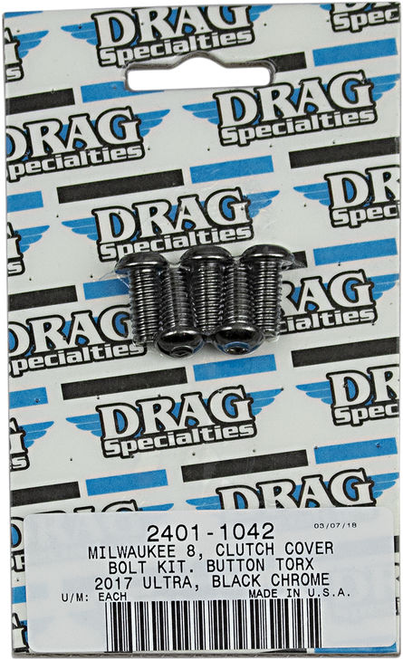 Drag Specialties Bolt Kit - Clutch - Torx - Black/Chrome