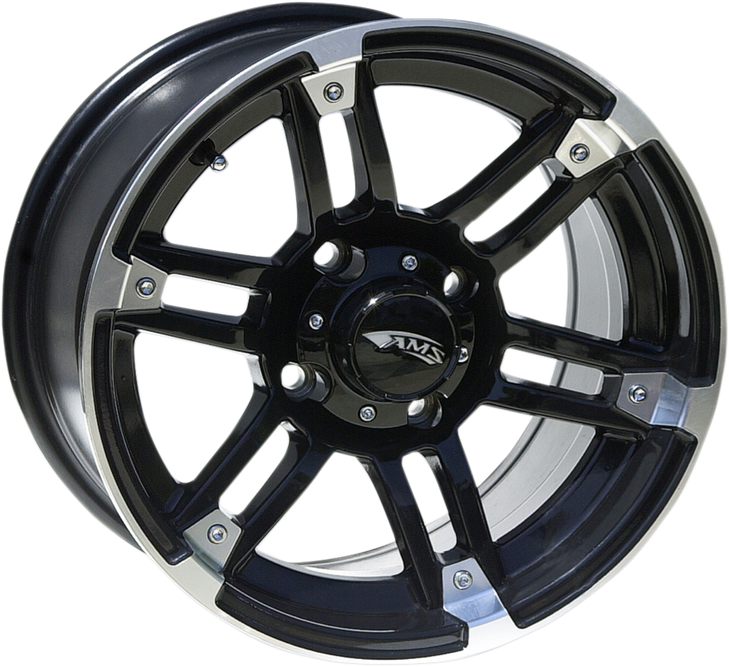 Ams Wheel - Roll'N 104 - Front/Rear - Machined Black - 14X7 - 4/156 - 4+3 4734-031Ab
