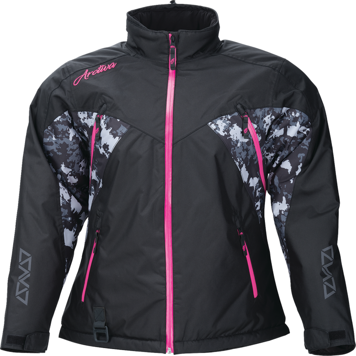 Arctiva Women'S Pivot 7 Jacket - Black/Camo Gray/Pink - Large