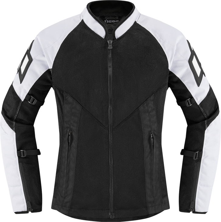 Icon Women'S Mesh Af Jacket - White/Black - 2Xl