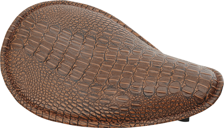 Drag Specialties Seat - Spring Solo - Low-Profile - Small - Faux Alligator/Brown Stitching