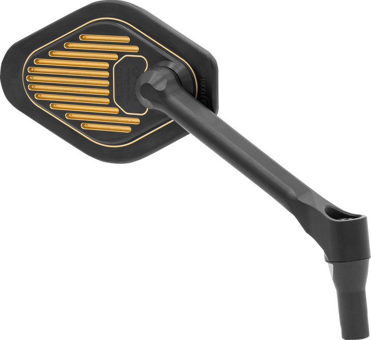 Drag Specialties Mirror Adjustable Short Stem Black/Gold Right