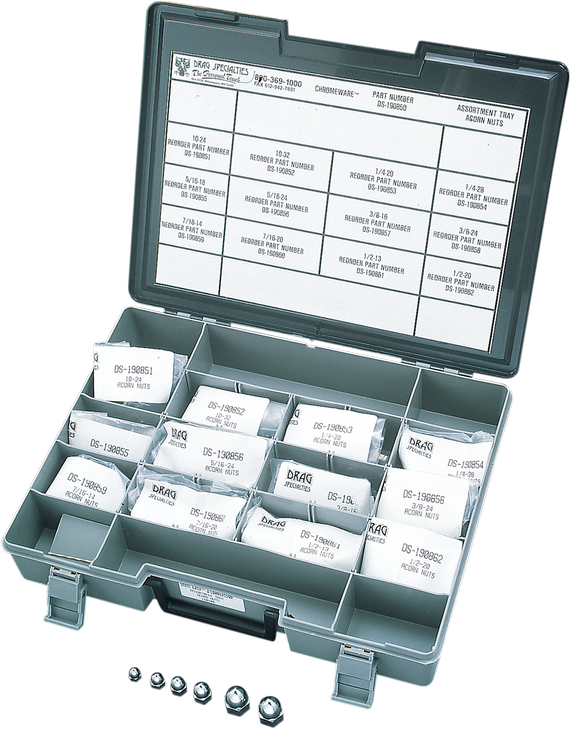 Drag Specialties Nut Assortment - Acorn - Chrome - Kit