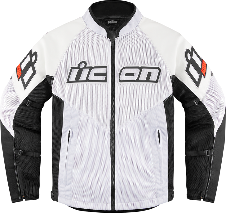 Icon Mesh Af Leather Jacket - White - Large