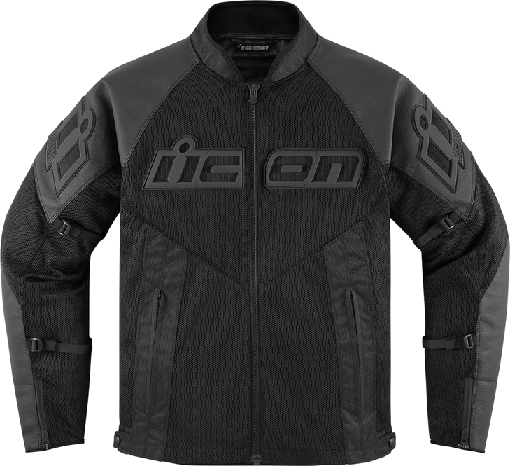 Icon Mesh Af Leather Jacket - Black - Medium