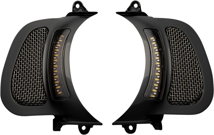 Custom Dynamics Led Vent Insert - Amber/White - Black W/ Stainless Mesh Cd-Rg-V-Aw2-B