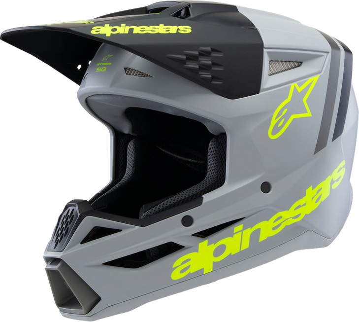 Youth Sm3 Helmet - Radium - Matte Gray/Black/Yellow Fluo - Small 8301825-9510-Ys