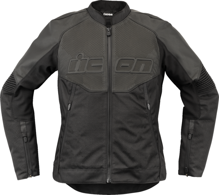 Icon Women'S Overlord3 Leather Jacket - Black - Xl