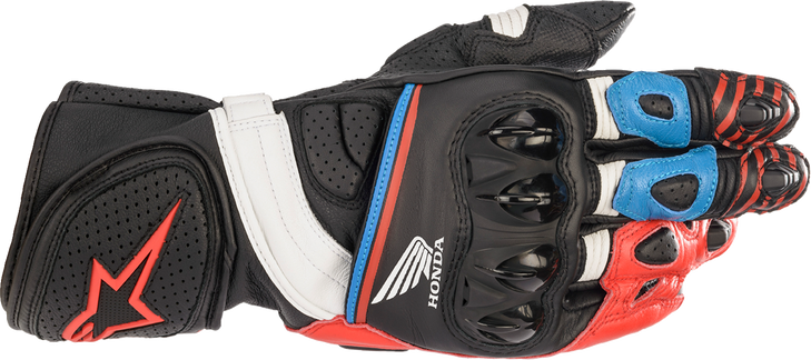 Honda Gp Plus R V2 Gloves - Black/Bright Red/Blue - Xl 3556321-1317-Xl