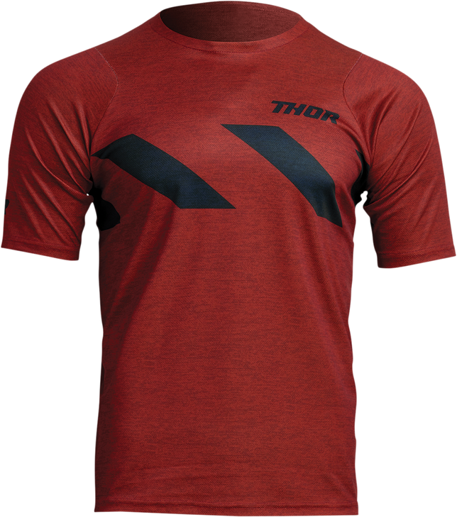 Thor Assist Hazard Short-Sleeve Jersey - Brick/Heather - Small