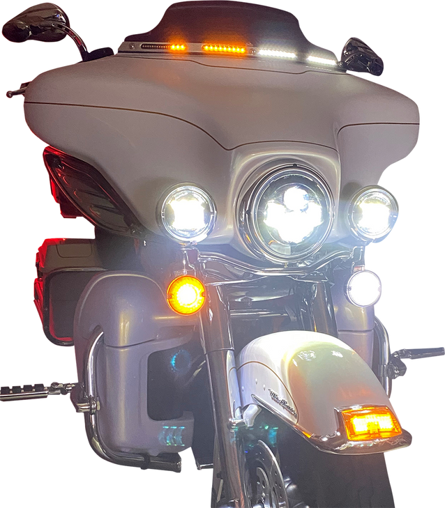 Custom Dynamics Windshield Trim - Sequential Turn Signals - Chrome Cd-Wt2-Seq-05-C