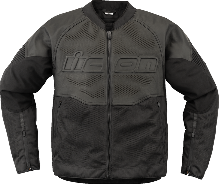 Icon Overlord3 Leather Jacket - Black - 2Xl