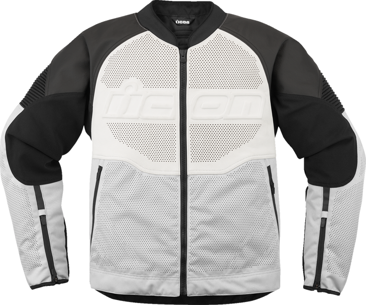 Icon Overlord3 Leather Jacket - White - Medium