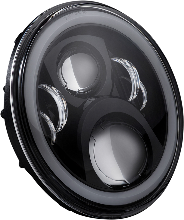 Custom Dynamics 7" Headlamp - With Mounting Ring - Black Pg-7-13-B