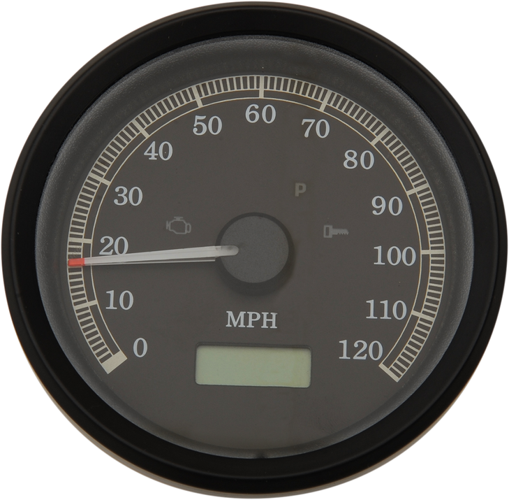 Drag Specialties 3-3/8" Mph Programmable Electronic Speedometer - Black Bezel - Black Face