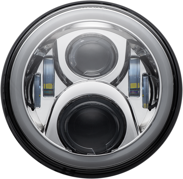Custom Dynamics Headlamp - 7" - Led - Chrome Cd-7-13-C