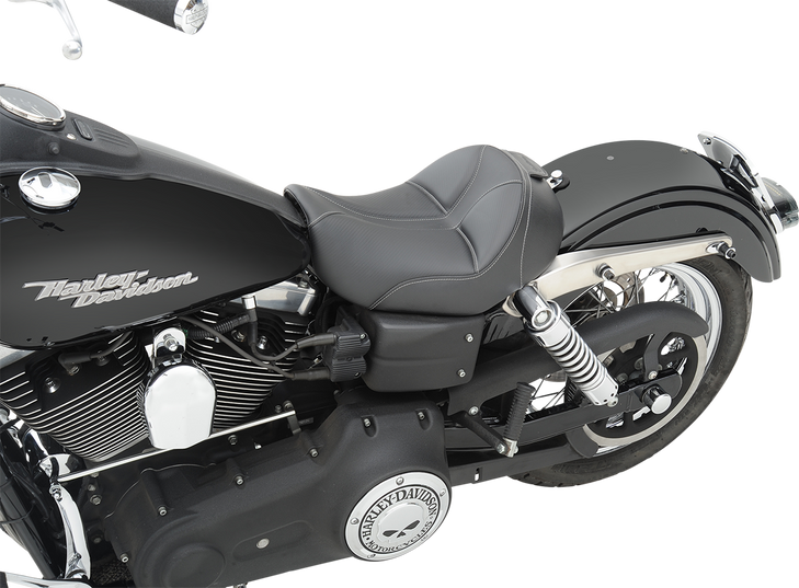 Saddlemen Dominator Solo Seat - W/O Backrest - Black W/ Gray Stitching - Fl/Fx '06-'17 806-04-0042