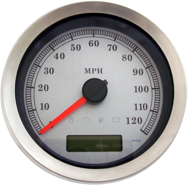 Drag Specialties Programmable Speedometer - Silver Face - Mph