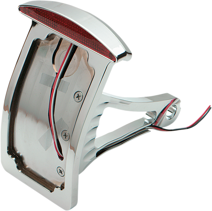 Drag Specialties Side Mount Taillight/License Plate Mount - Curved Vertical - Half-Moon