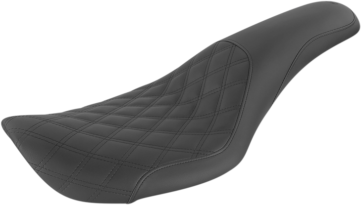 Saddlemen Profiler Seat - Front Lattice/Rear Smooth - Black - Fxdwg 896-05-149